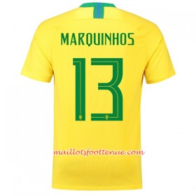 Maillot/Tenue Brésil Marquinhos 13 Domicile Coupe du monde 2018